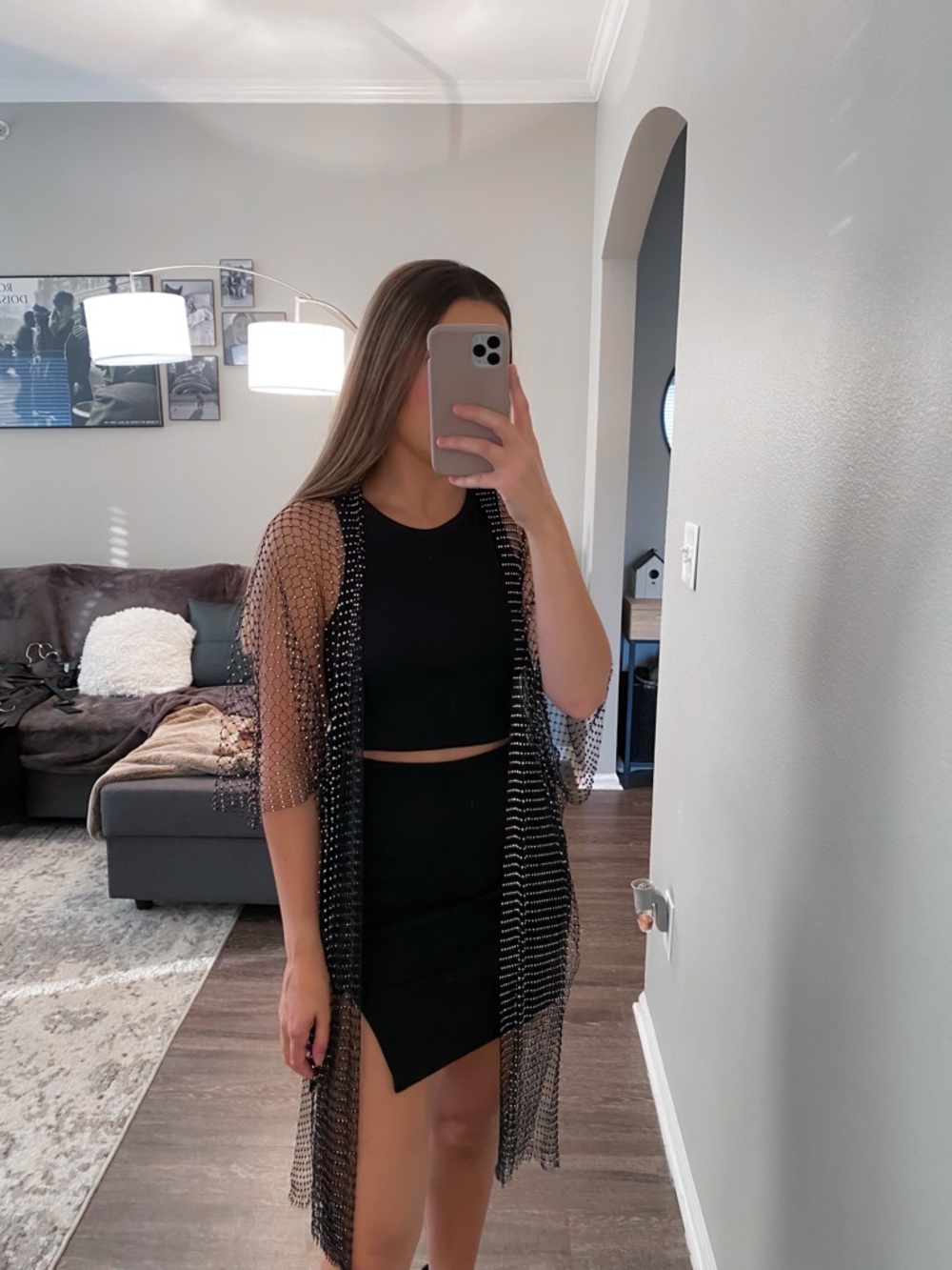 Chain sequin cardigan